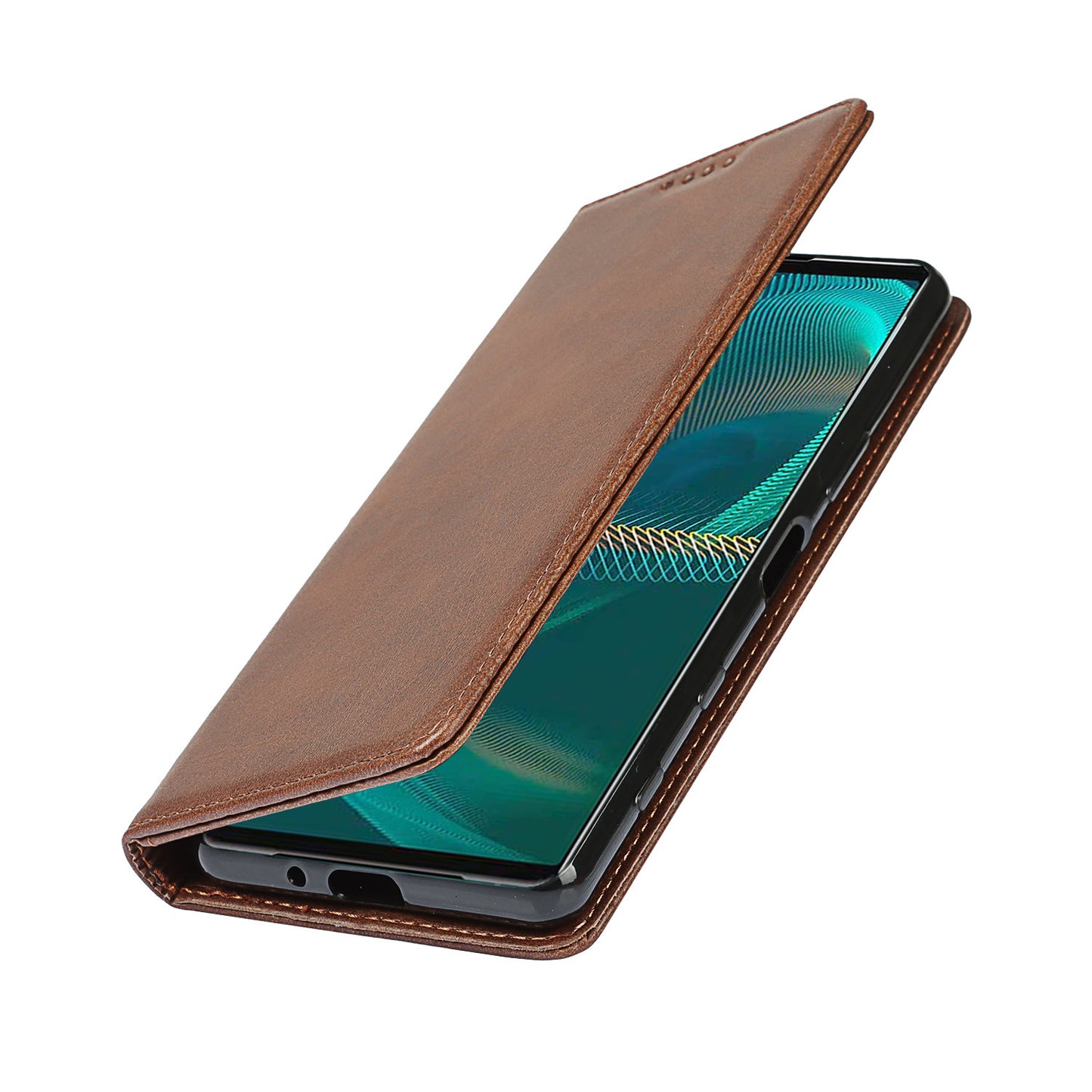 Wallet Design Auto-absorbed Magnet Leather Stand Case for Sony Xperia 5 III 5G