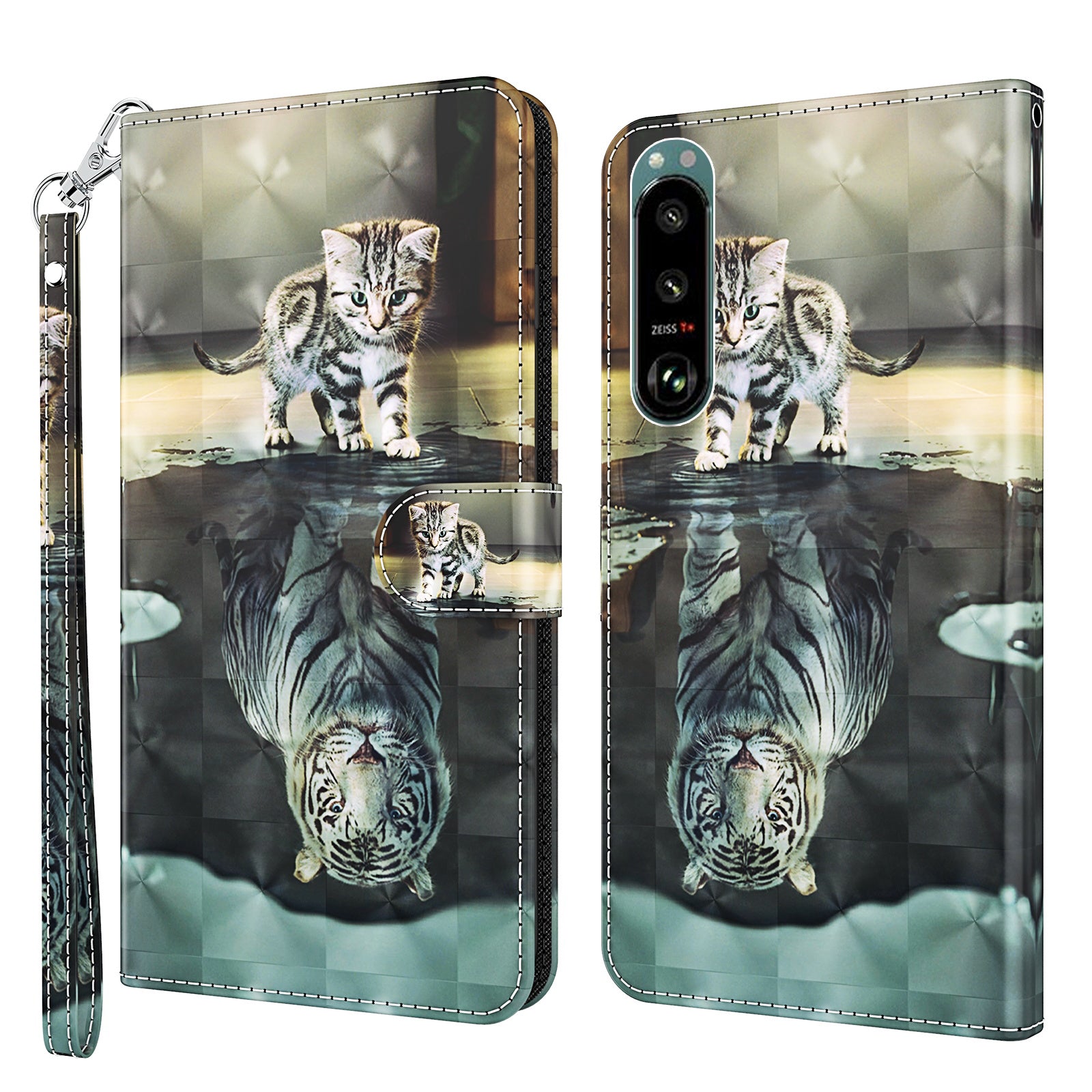 Pattern Printing Wallet Leather Phone Cover for Sony Xperia 5 III 5G