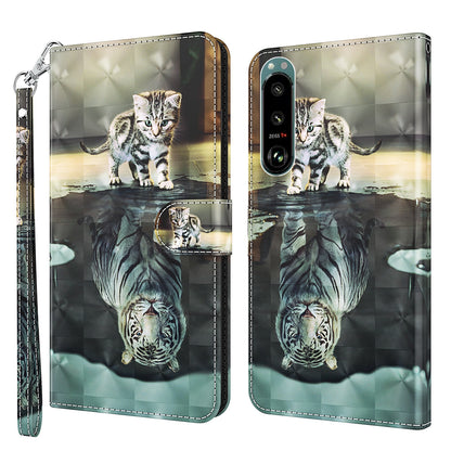 Pattern Printing Wallet Leather Phone Cover for Sony Xperia 5 III 5G
