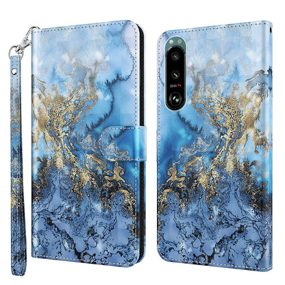 Pattern Printing Wallet Leather Phone Cover for Sony Xperia 5 III 5G
