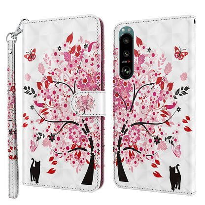Pattern Printing Wallet Leather Phone Cover for Sony Xperia 5 III 5G