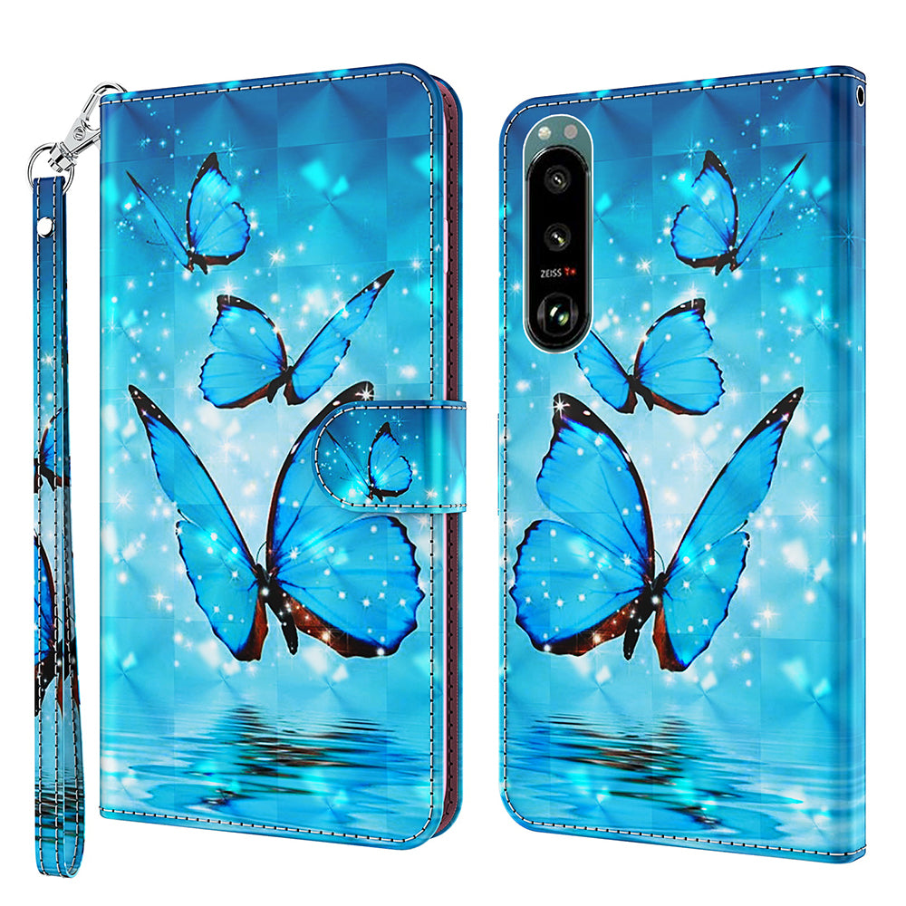 Pattern Printing Wallet Leather Phone Cover for Sony Xperia 5 III 5G