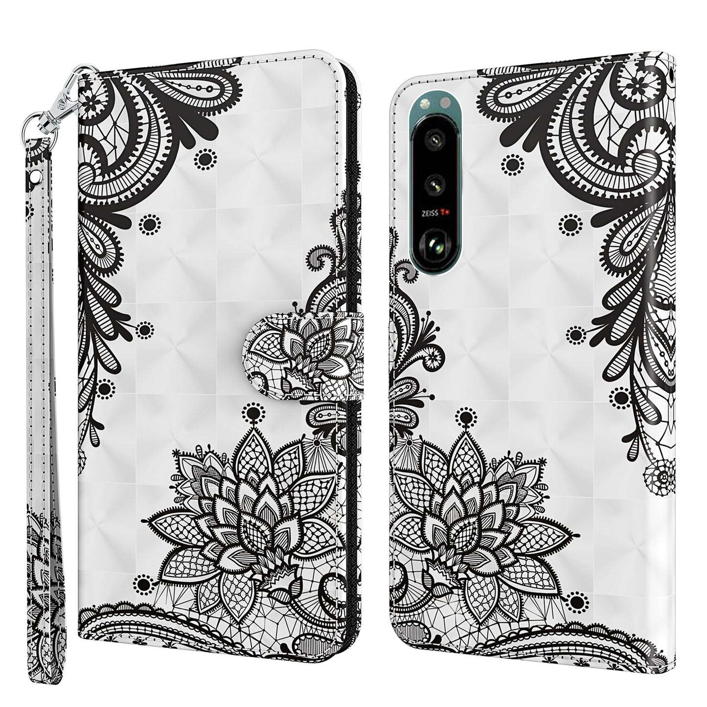 Pattern Printing Wallet Leather Phone Cover for Sony Xperia 5 III 5G