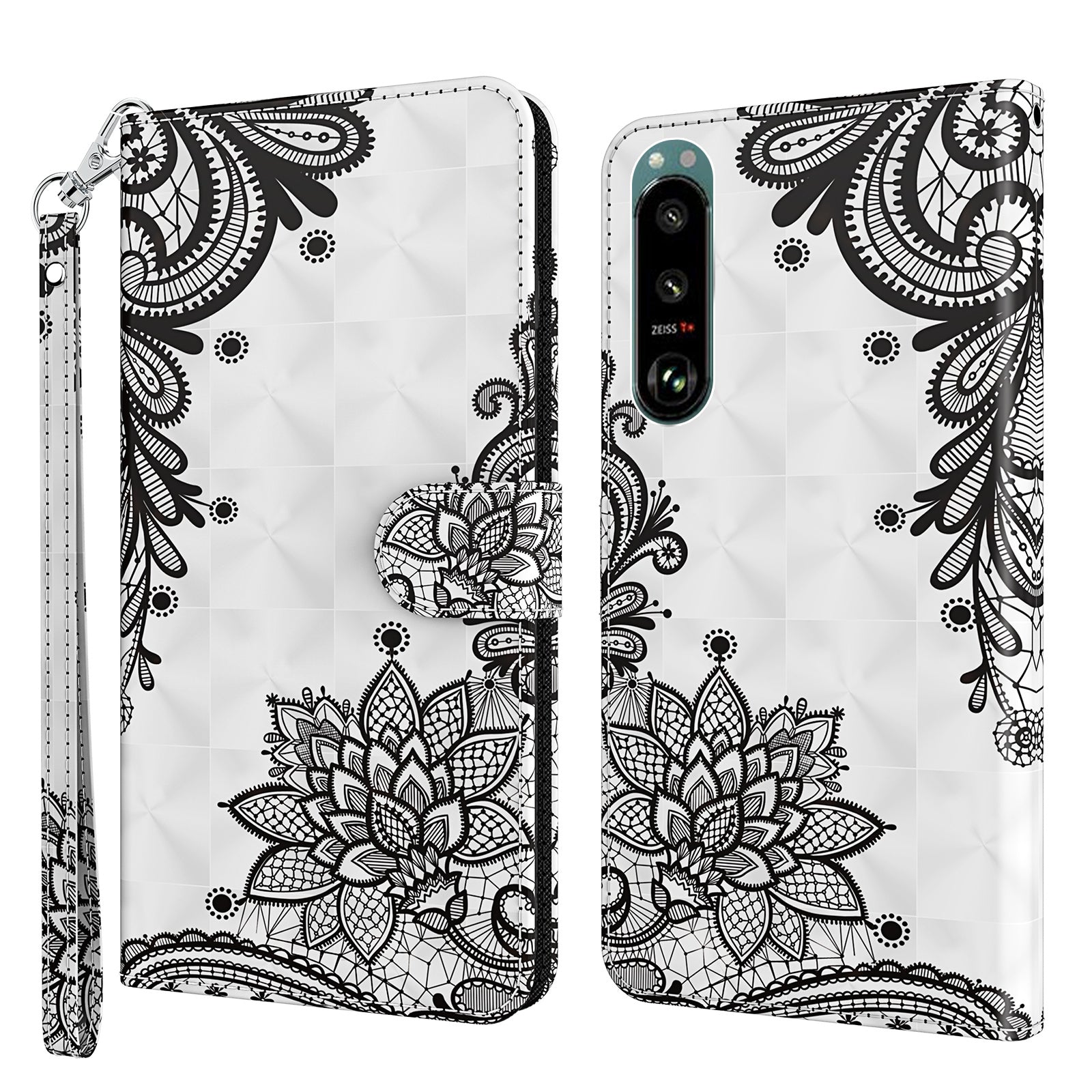 Pattern Printing Wallet Leather Phone Cover for Sony Xperia 5 III 5G