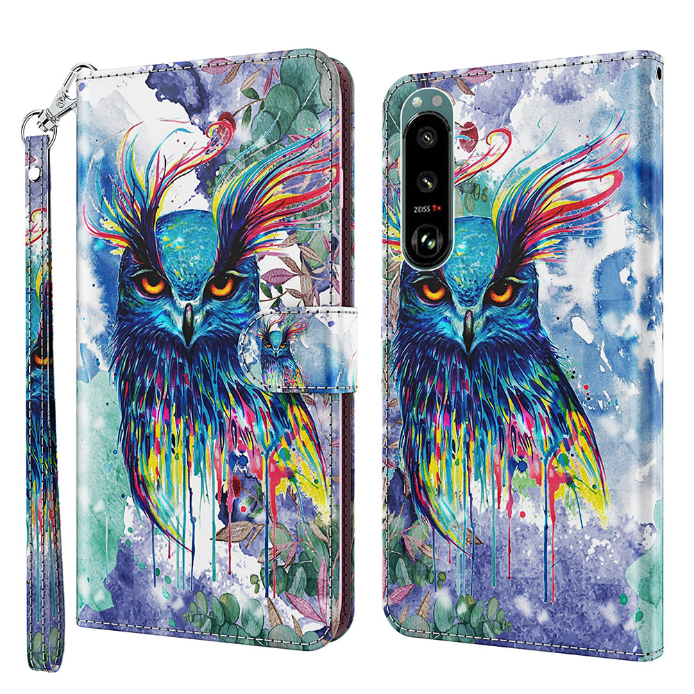 Pattern Printing Wallet Leather Phone Cover for Sony Xperia 5 III 5G