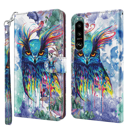 Pattern Printing Wallet Leather Phone Cover for Sony Xperia 5 III 5G