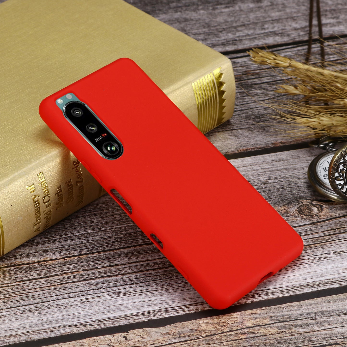 Slim Liquid Silicone Gel Rubber Full Body Protection Cover Case with Strap for Sony Xperia 5 III 5G