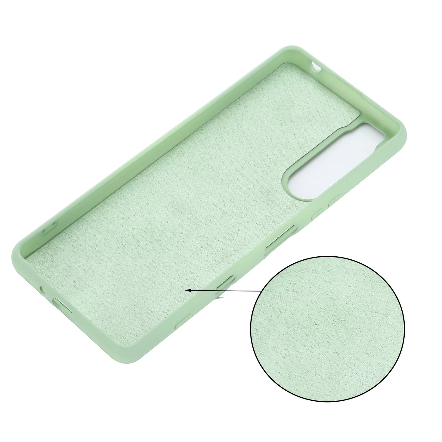 Slim Liquid Silicone Gel Rubber Full Body Protection Cover Case with Strap for Sony Xperia 5 III 5G