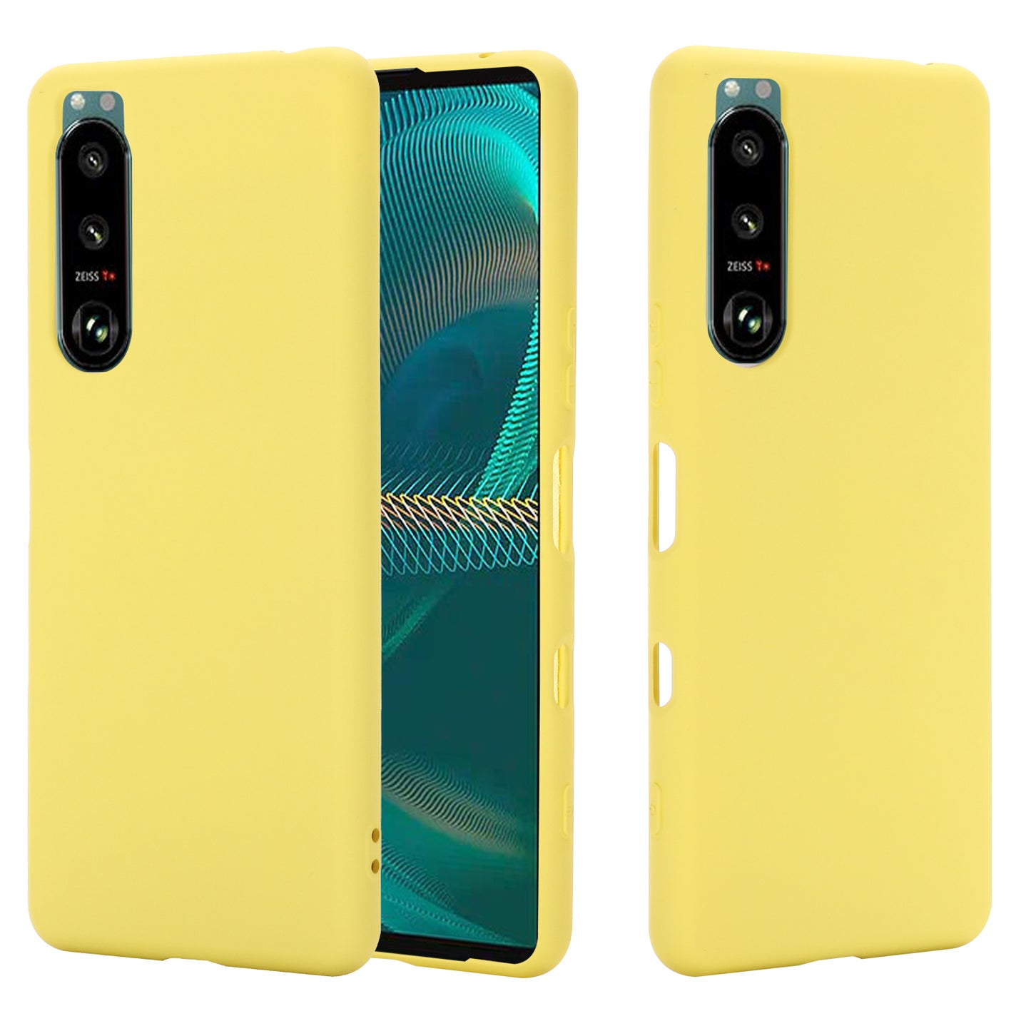 Slim Liquid Silicone Gel Rubber Full Body Protection Cover Case with Strap for Sony Xperia 5 III 5G