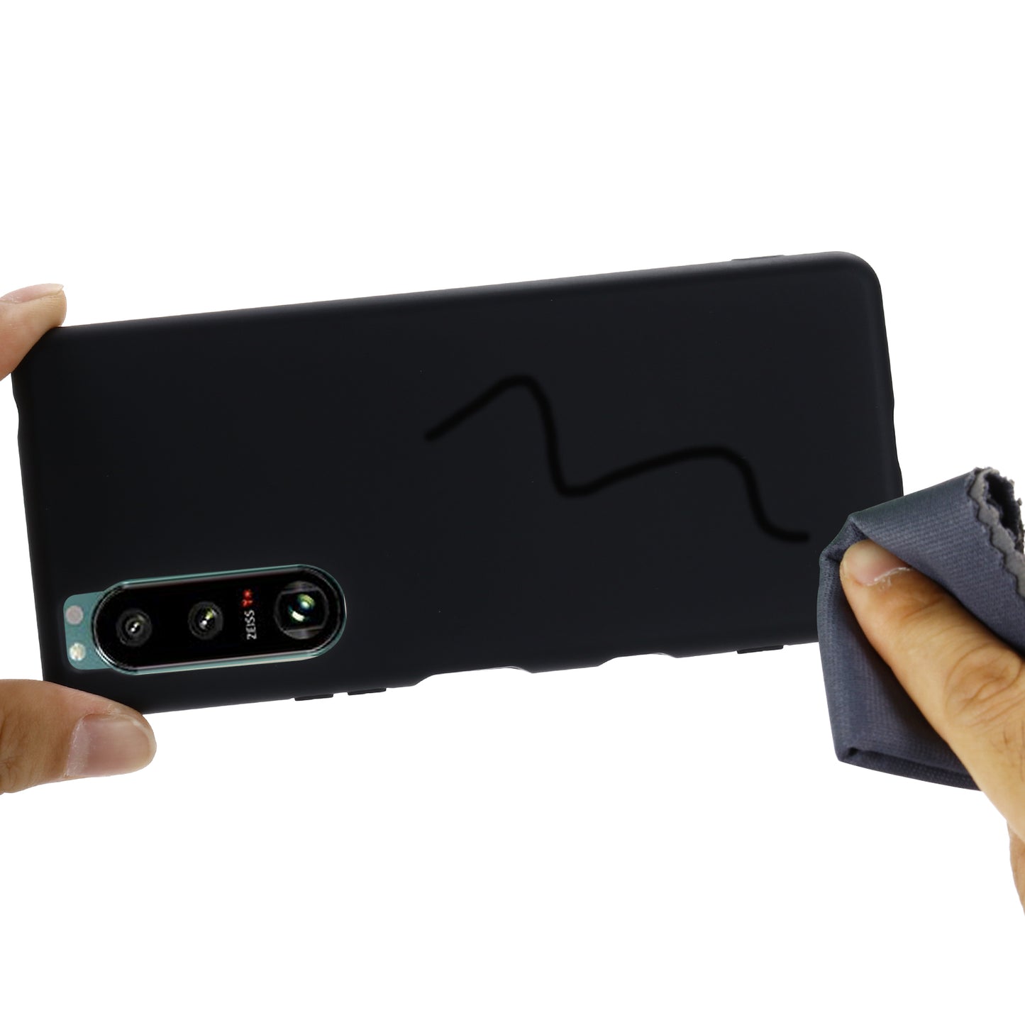 Slim Liquid Silicone Gel Rubber Full Body Protection Cover Case with Strap for Sony Xperia 5 III 5G