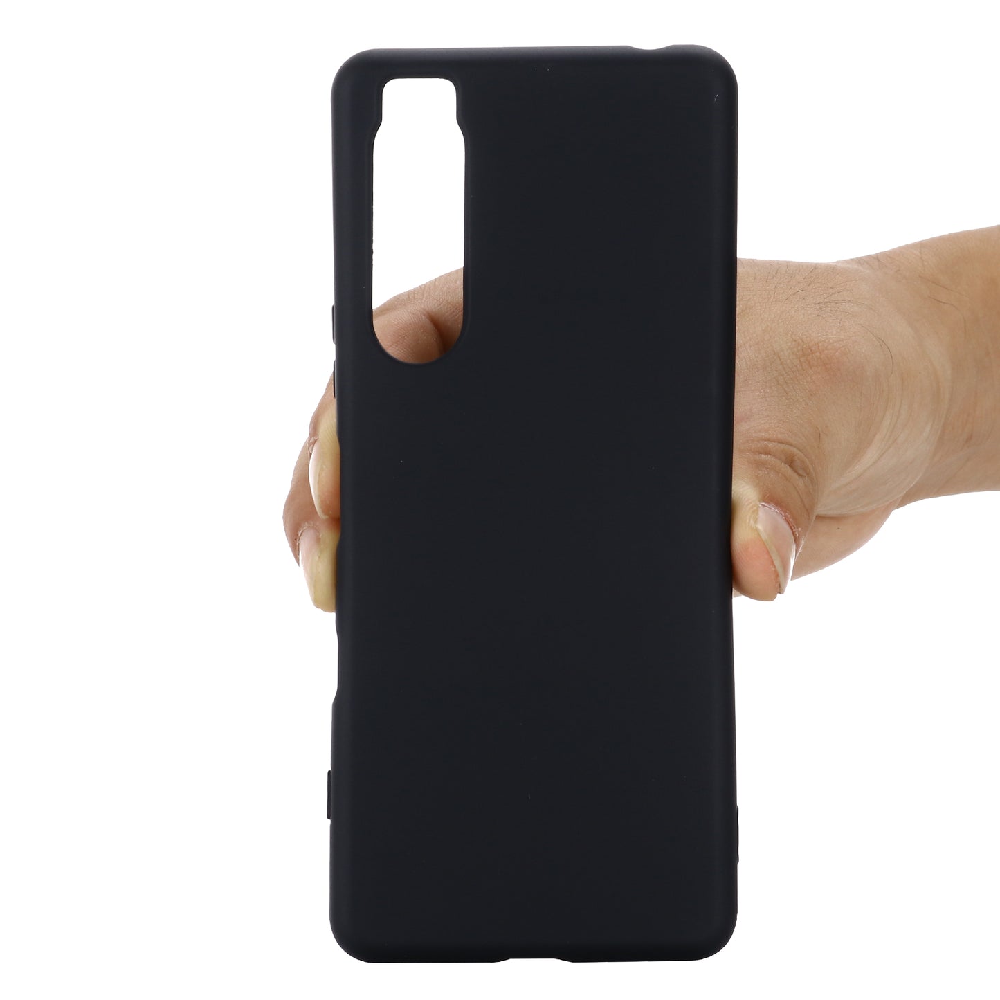 Slim Liquid Silicone Gel Rubber Full Body Protection Cover Case with Strap for Sony Xperia 5 III 5G
