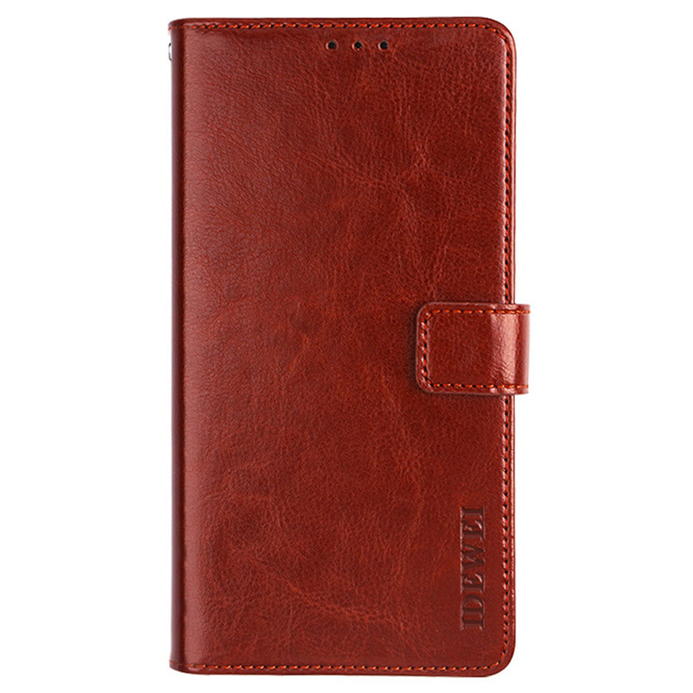 IDEWEI Crazy Horse Texture PU Leather Wallet Stand Case Phone Shell for Sony Xperia 5 III 5G