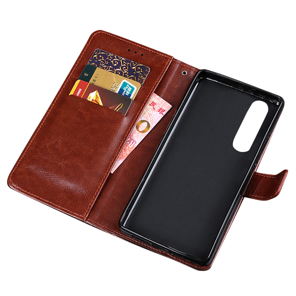 IDEWEI Crazy Horse Texture PU Leather Wallet Stand Case Phone Shell for Sony Xperia 5 III 5G