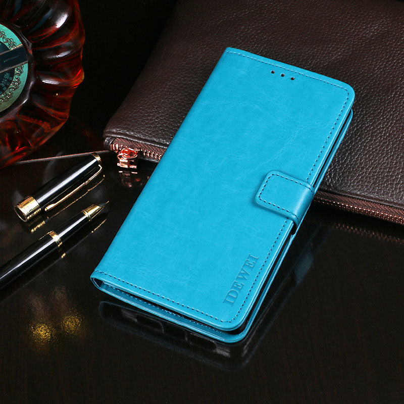 IDEWEI Crazy Horse Texture PU Leather Wallet Stand Case Phone Shell for Sony Xperia 5 III 5G