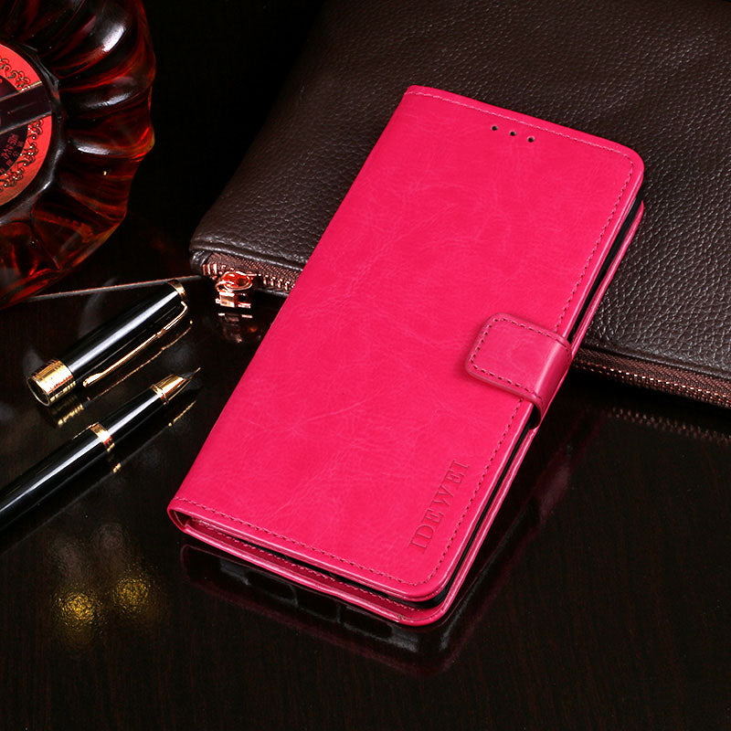 IDEWEI Crazy Horse Texture PU Leather Wallet Stand Case Phone Shell for Sony Xperia 5 III 5G
