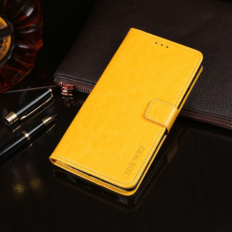 IDEWEI Crazy Horse Texture PU Leather Wallet Stand Case Phone Shell for Sony Xperia 5 III 5G