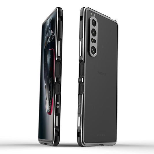 Polar Lights Style Metal Bumper Case Cover +Camera Lens Ring Protector for Sony Xperia 1 III 5G