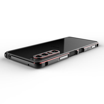 Polar Lights Style Metal Bumper Case Cover +Camera Lens Ring Protector for Sony Xperia 1 III 5G