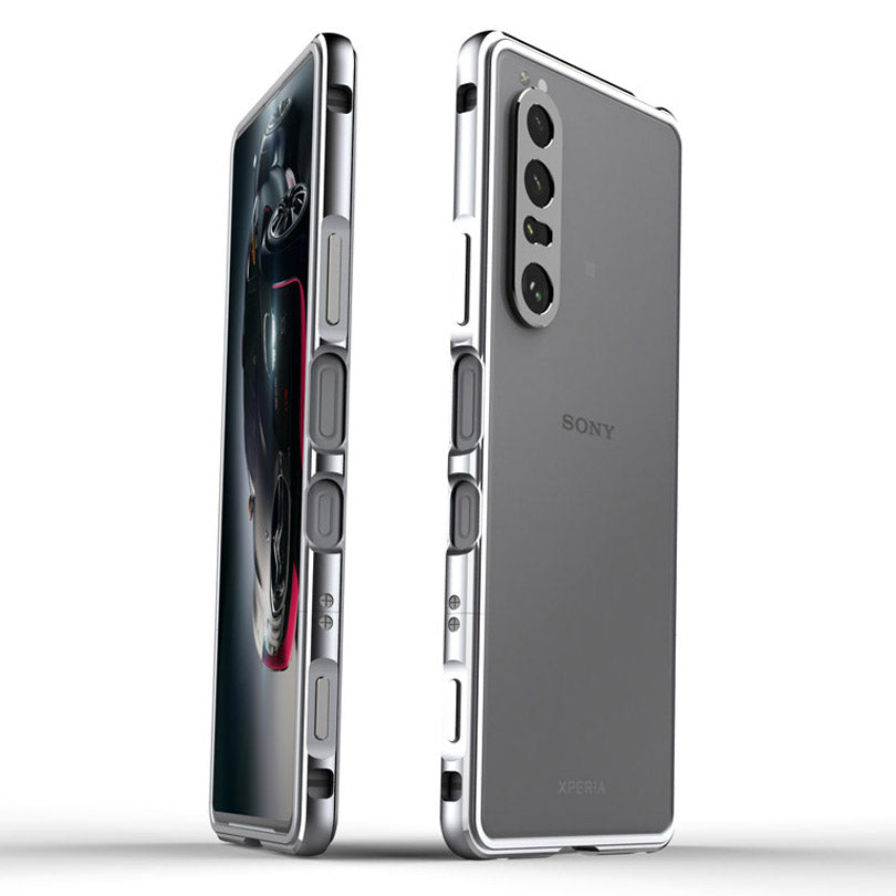 Polar Lights Style Metal Bumper Case Cover +Camera Lens Ring Protector for Sony Xperia 1 III 5G