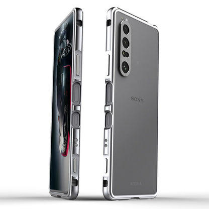 Polar Lights Style Metal Bumper Case Cover +Camera Lens Ring Protector for Sony Xperia 1 III 5G