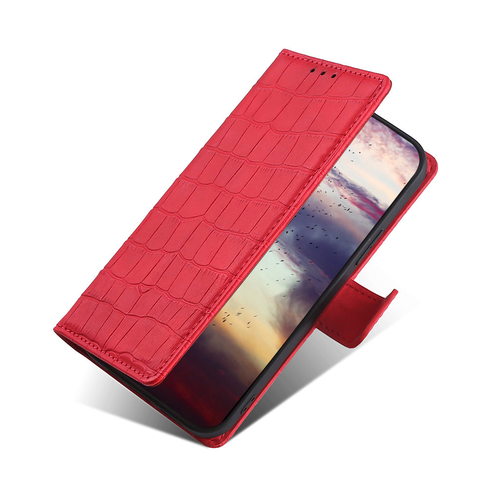 Crocodile Texture Supporting Stand Wallet Leather Case Phone Cover Shell for Sony Xperia 5 III 5G