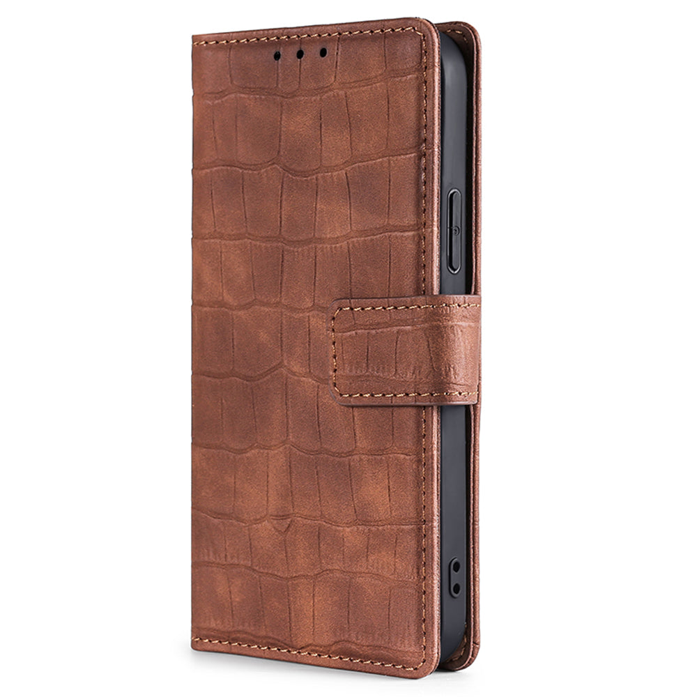 Crocodile Texture Supporting Stand Wallet Leather Case Phone Cover Shell for Sony Xperia 5 III 5G