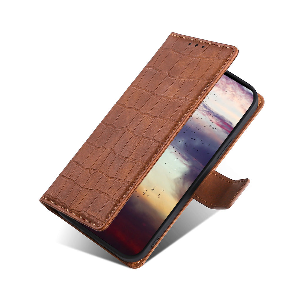 Crocodile Texture Supporting Stand Wallet Leather Case Phone Cover Shell for Sony Xperia 5 III 5G