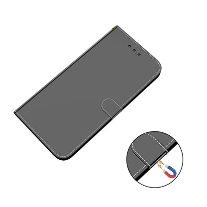 Mirror-like Surface Leather Phone Protective Cover Stand Wallet Case for Sony Xperia 5 III 5G