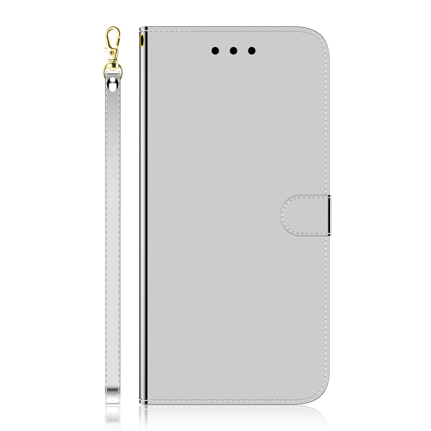 Mirror-like Surface Leather Phone Protective Cover Stand Wallet Case for Sony Xperia 5 III 5G
