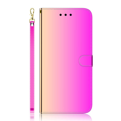 Mirror-like Surface Leather Phone Protective Cover Stand Wallet Case for Sony Xperia 5 III 5G