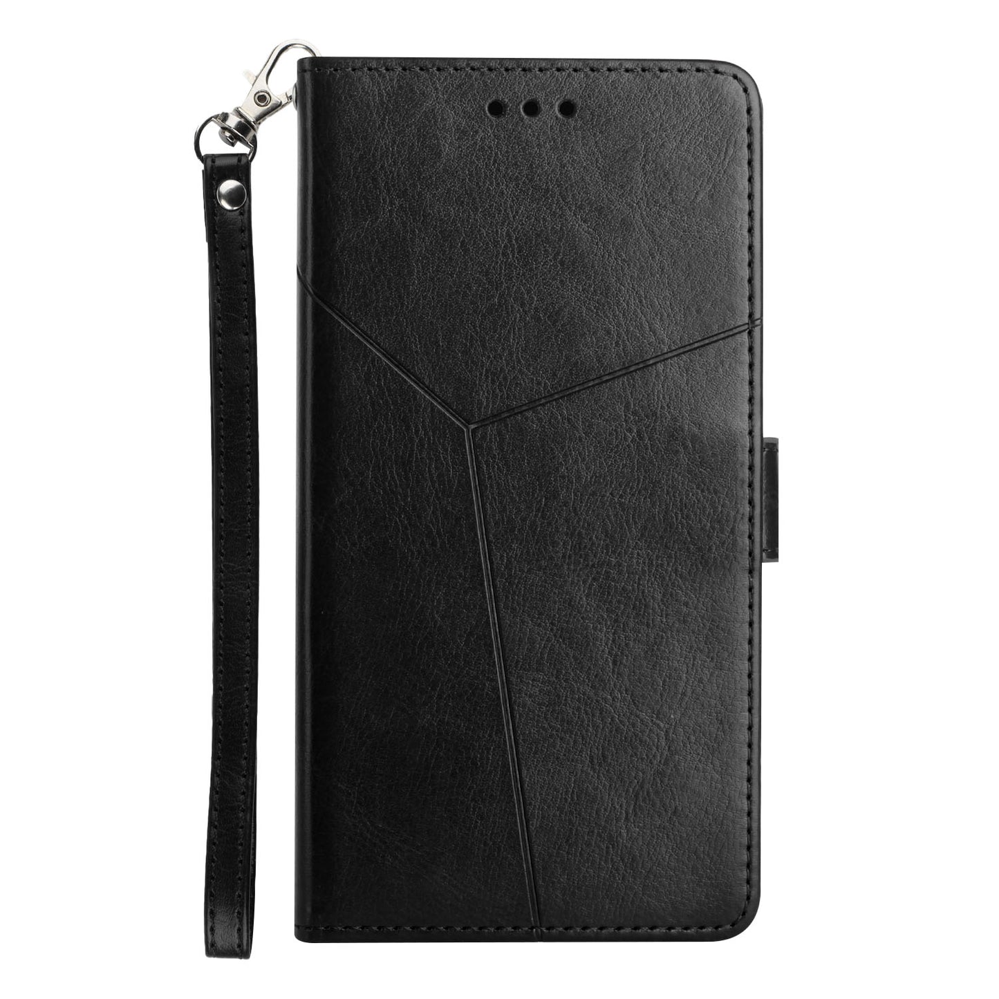 TPU+PU Leather Phone Case Stylish Y-shaped Line Imprinting Wallet Shell Stand Cover for Sony Xperia 5 III 5G