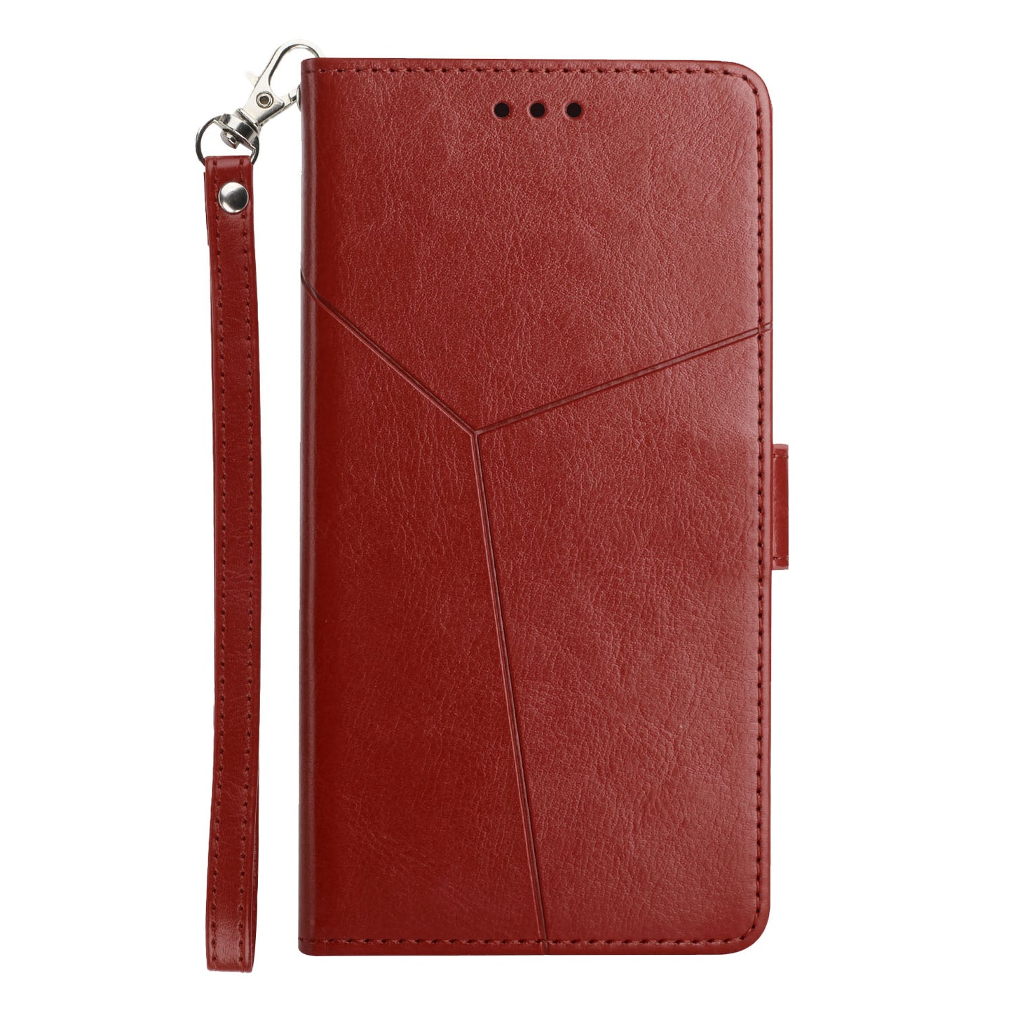 TPU+PU Leather Phone Case Stylish Y-shaped Line Imprinting Wallet Shell Stand Cover for Sony Xperia 5 III 5G