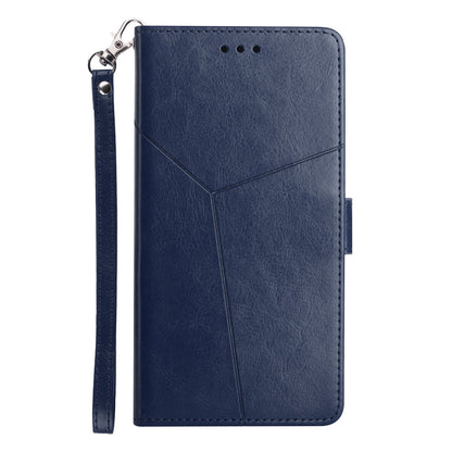 TPU+PU Leather Phone Case Stylish Y-shaped Line Imprinting Wallet Shell Stand Cover for Sony Xperia 5 III 5G
