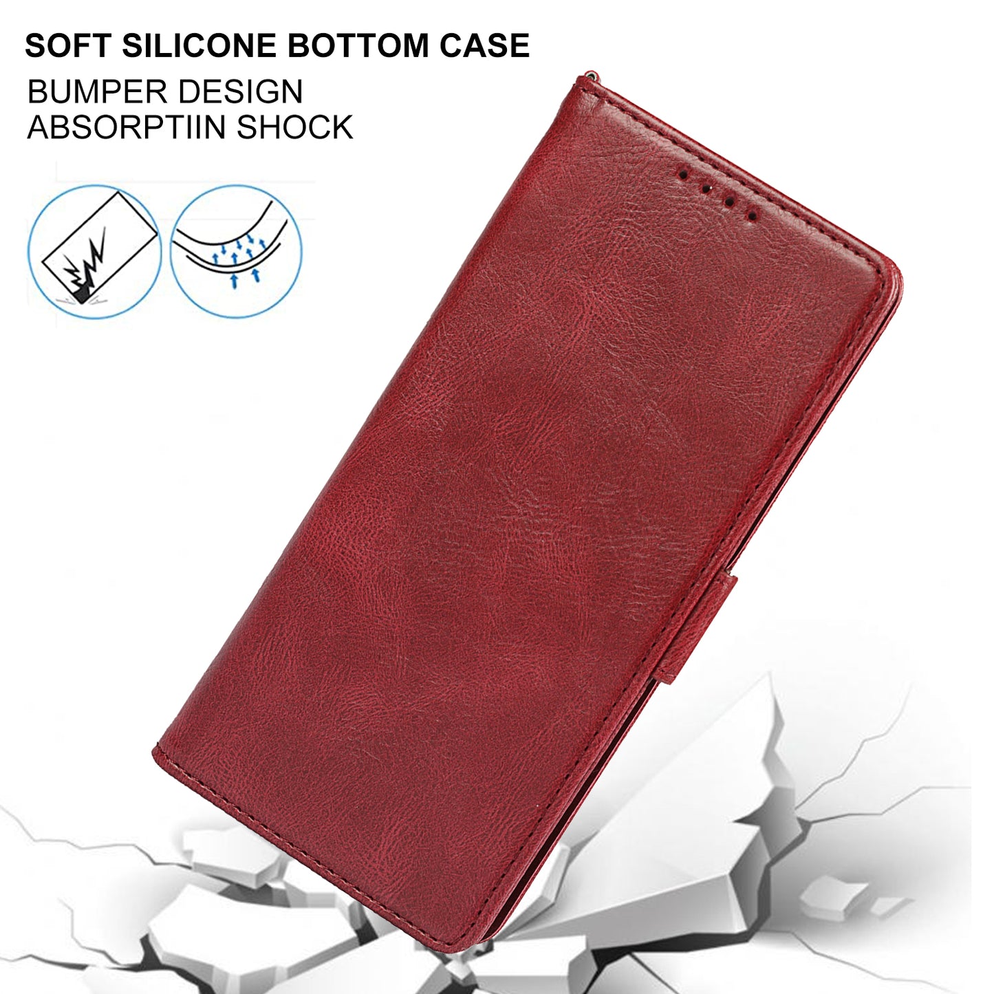 RFID Blocking Anti-fall Flip Phone Case Magnetic Closure Wallet Phone Cover with Strap and Supporting Stand for Sony Xperia 5 II