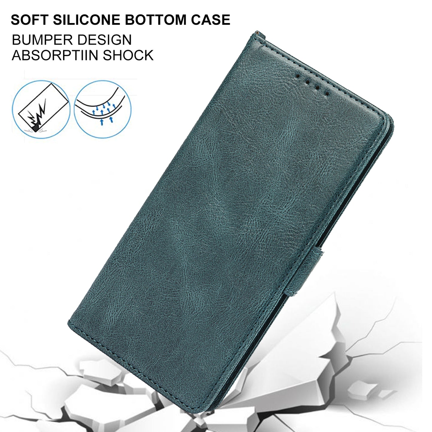 RFID Blocking Anti-fall Flip Phone Case Magnetic Closure Wallet Phone Cover with Strap and Supporting Stand for Sony Xperia 5 II
