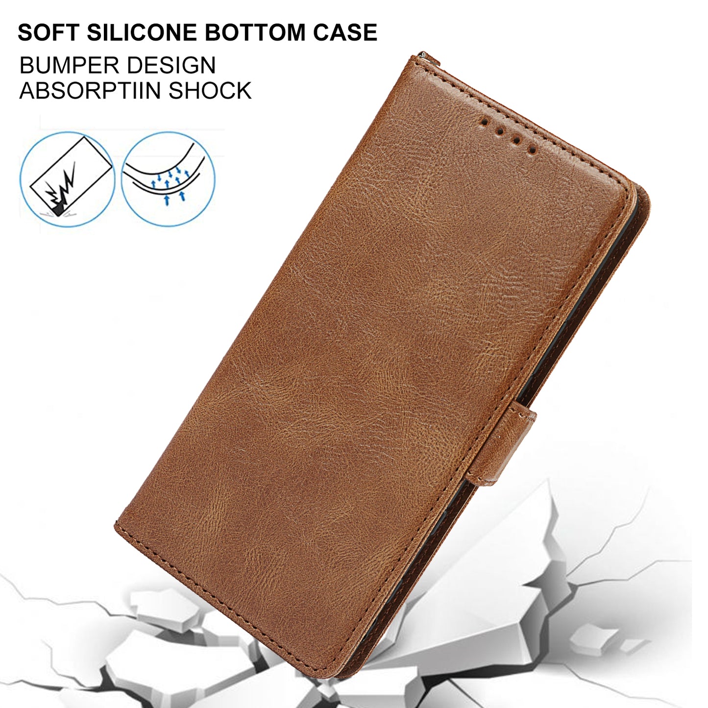 RFID Blocking Anti-fall Flip Phone Case Magnetic Closure Wallet Phone Cover with Strap and Supporting Stand for Sony Xperia 5 II