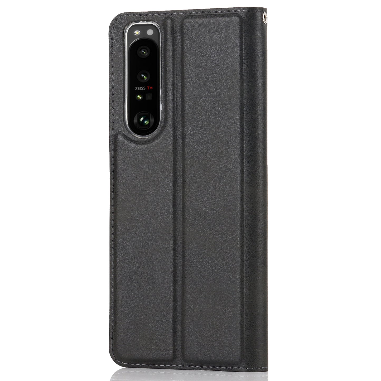 Wrist Strap Textured PU Leather Card Holder Drop-proof Phone Cover Stand Phone Shell for Sony Xperia 5 III 5G