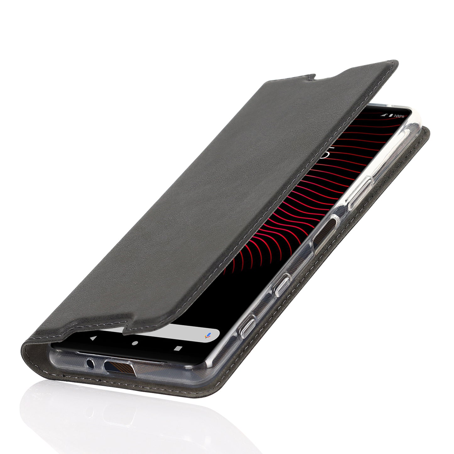 Wrist Strap Textured PU Leather Card Holder Drop-proof Phone Cover Stand Phone Shell for Sony Xperia 5 III 5G
