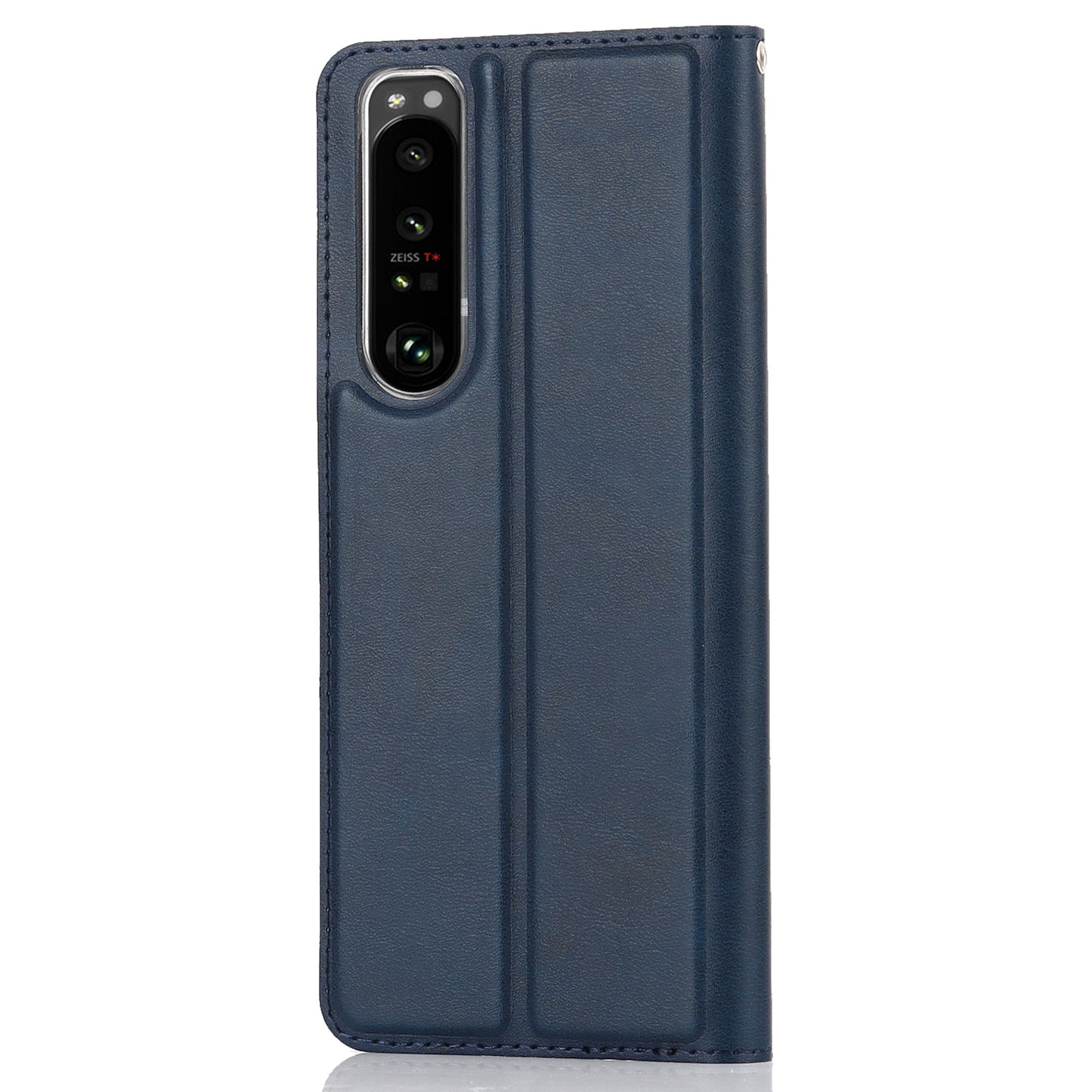 Wrist Strap Textured PU Leather Card Holder Drop-proof Phone Cover Stand Phone Shell for Sony Xperia 5 III 5G