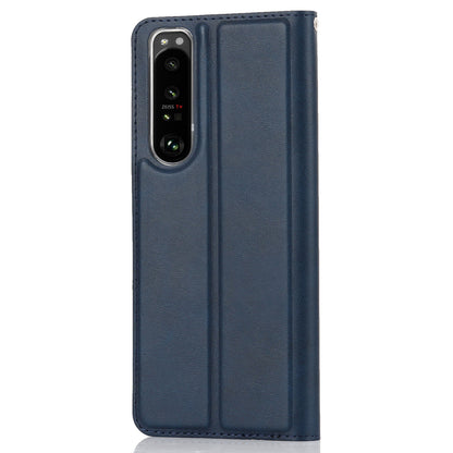 Wrist Strap Textured PU Leather Card Holder Drop-proof Phone Cover Stand Phone Shell for Sony Xperia 5 III 5G