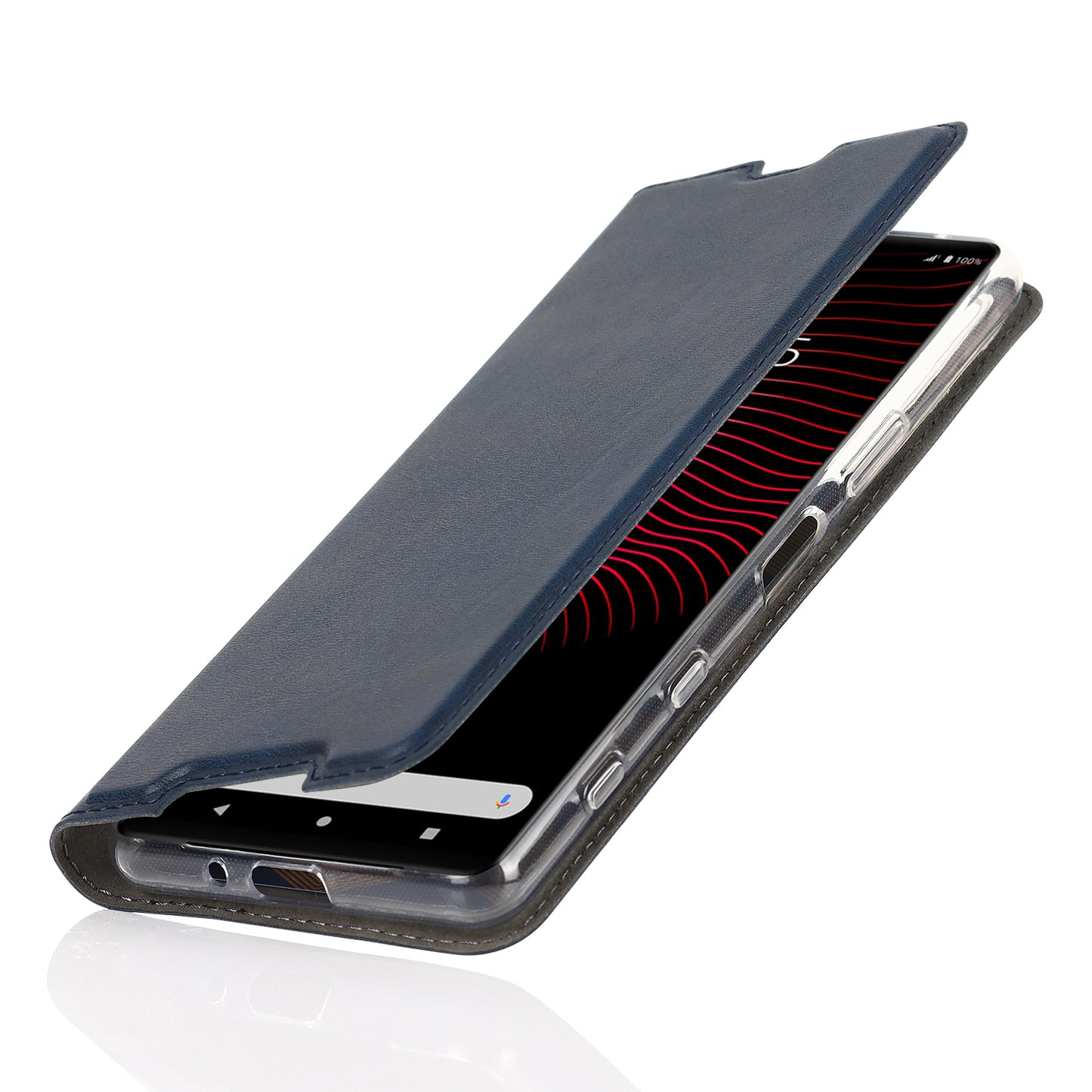 Wrist Strap Textured PU Leather Card Holder Drop-proof Phone Cover Stand Phone Shell for Sony Xperia 5 III 5G