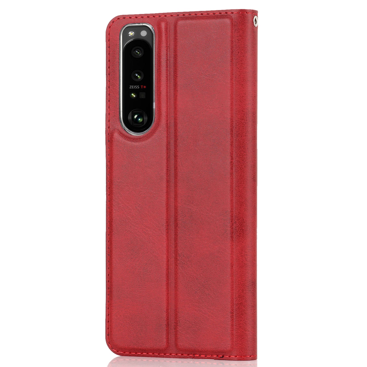 Wrist Strap Textured PU Leather Card Holder Drop-proof Phone Cover Stand Phone Shell for Sony Xperia 5 III 5G