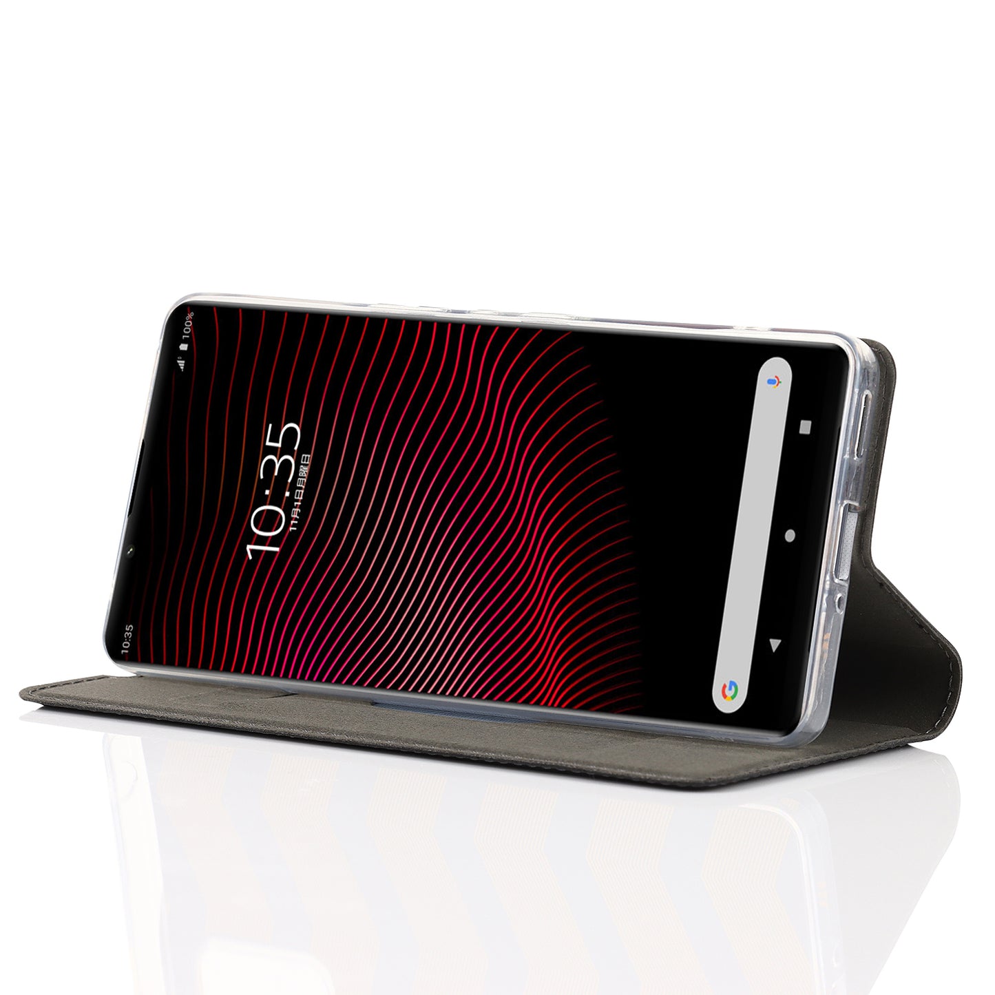 Wrist Strap Textured PU Leather Card Holder Drop-proof Phone Cover Stand Phone Shell for Sony Xperia 5 III 5G