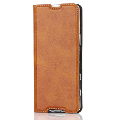 Wrist Strap Textured PU Leather Card Holder Drop-proof Phone Cover Stand Phone Shell for Sony Xperia 5 III 5G