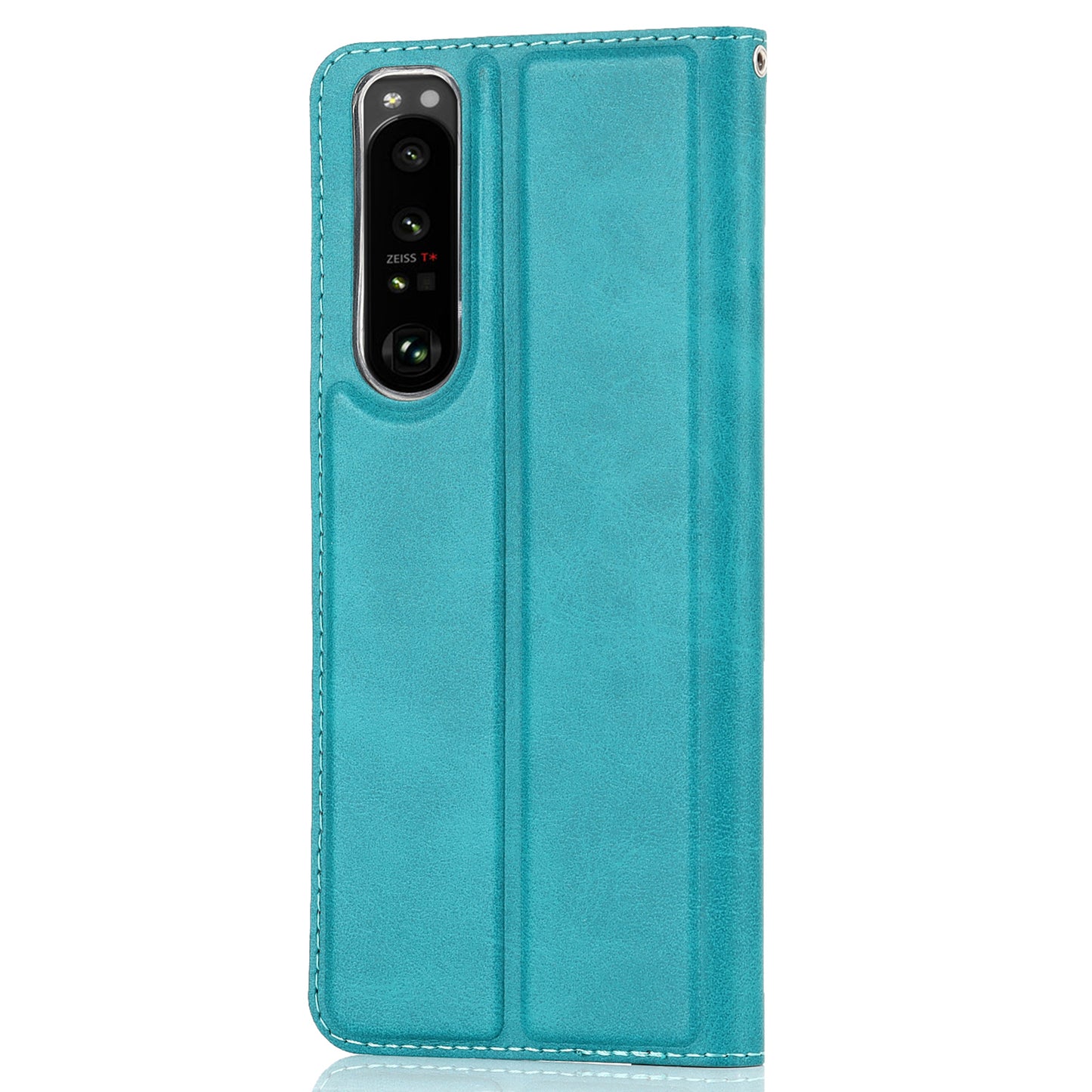 Wrist Strap Textured PU Leather Card Holder Drop-proof Phone Cover Stand Phone Shell for Sony Xperia 5 III 5G