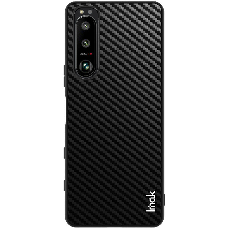 IMAK LX-5 Series Scratch-resistant PU Leather Coated PC + TPU Cover Phone Case with Screen Protector for Sony Xperia 5 III 5G
