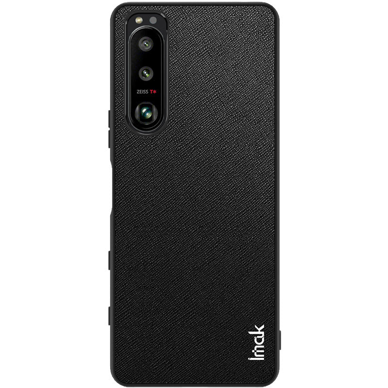 IMAK LX-5 Series Scratch-resistant PU Leather Coated PC + TPU Cover Phone Case with Screen Protector for Sony Xperia 5 III 5G