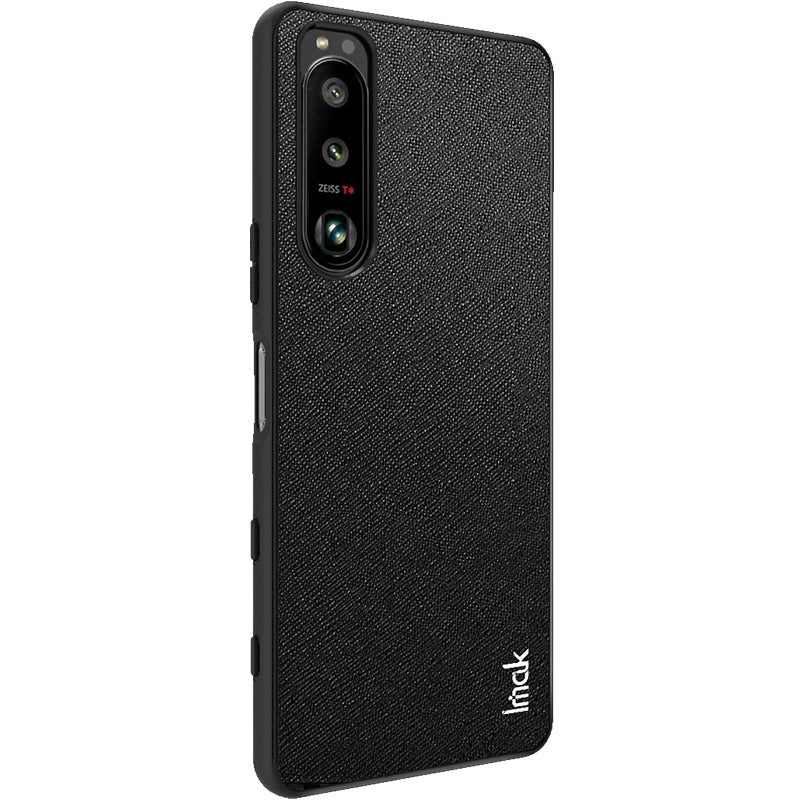 IMAK LX-5 Series Scratch-resistant PU Leather Coated PC + TPU Cover Phone Case with Screen Protector for Sony Xperia 5 III 5G