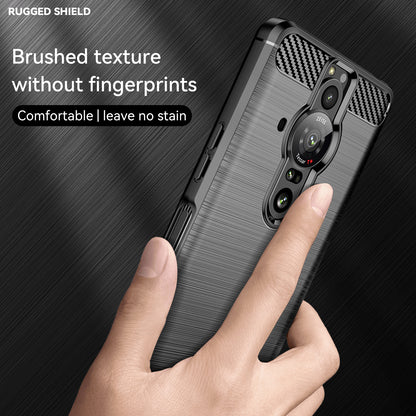 1.8mm Flexible TPU Anti-Scratch Carbon Fiber Brushed Protective Case Cover for Sony Xperia Pro-I