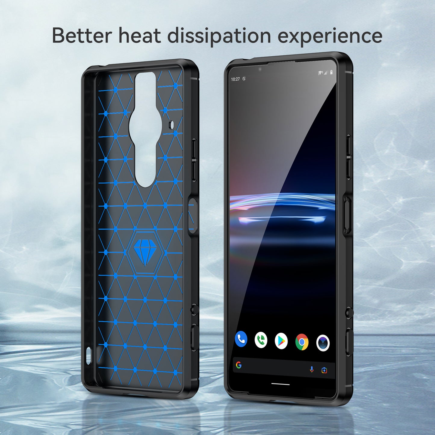 1.8mm Flexible TPU Anti-Scratch Carbon Fiber Brushed Protective Case Cover for Sony Xperia Pro-I